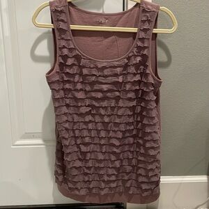 Sleeveless rifle top from LOFT - beautiful neutral purple color